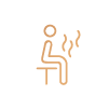 Steam and sauna room icon highlighting luxury wellness features.